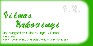 vilmos makovinyi business card